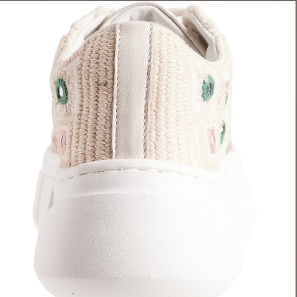 FREE PEOPLE Catch Me If You Can Crochet Sneakers Pink & Green Mirror - Picture 8 of 10